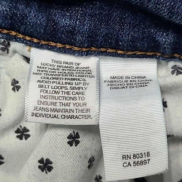 Lucky Brand 221 Mens Jeans 40x32 Straight Fit Blue Faded Grunge Denim Pants - Picture 6 of 10